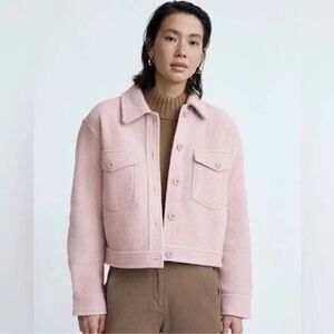 Aritzia Ganna Cropped Wool Pink Jacket